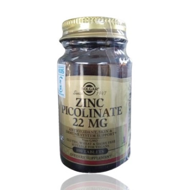 Solgar Zinc Picolinate 22mg 100 Tablets