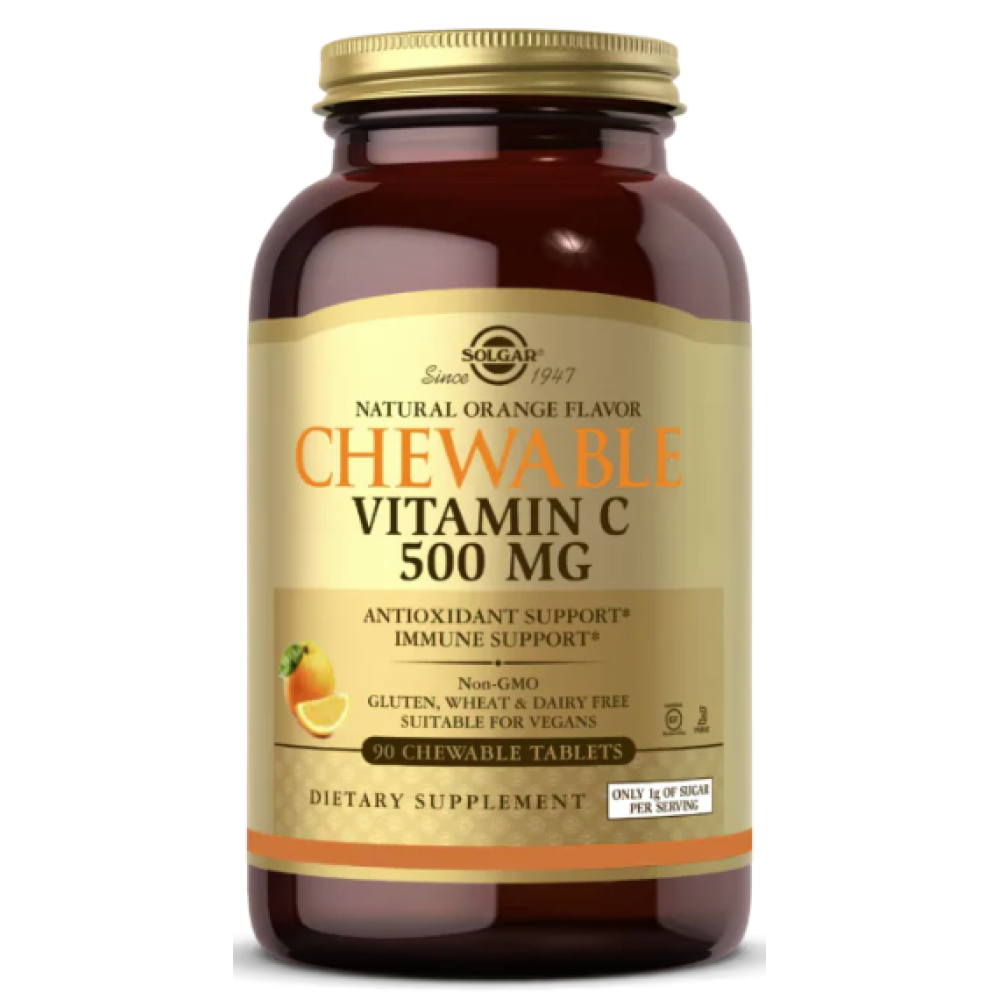 Solgar Vitamin C Chewable 500mg Orange Flavor 90's