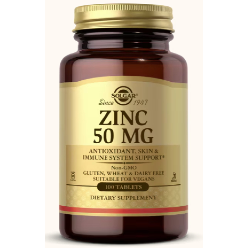 Solgar Zinc 50mg 100 Tablets