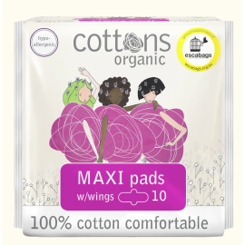 Cottons Organic Maxi Pads With Wings 10's