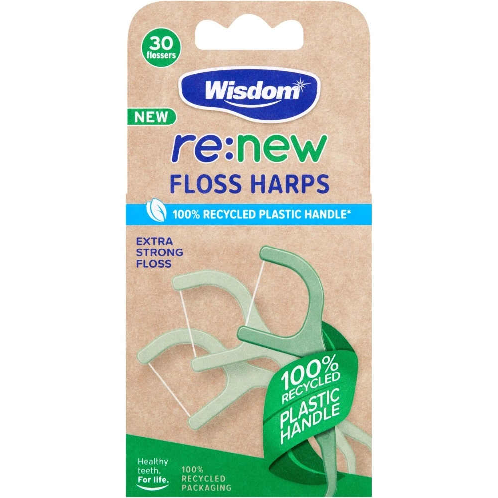 Wisdom RE:New 100% Recycled Plastic Floss Harps 30s