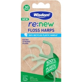 Wisdom RE:New 100% Recycled Plastic Floss Harps 30s