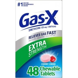 Gas X Extra Stength Cherry Creme Chewable Tablets 48's