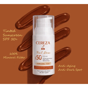 Cereza Teint Divin Mineral Tinted Moisturiser Caramel SPF 50+ 30ml