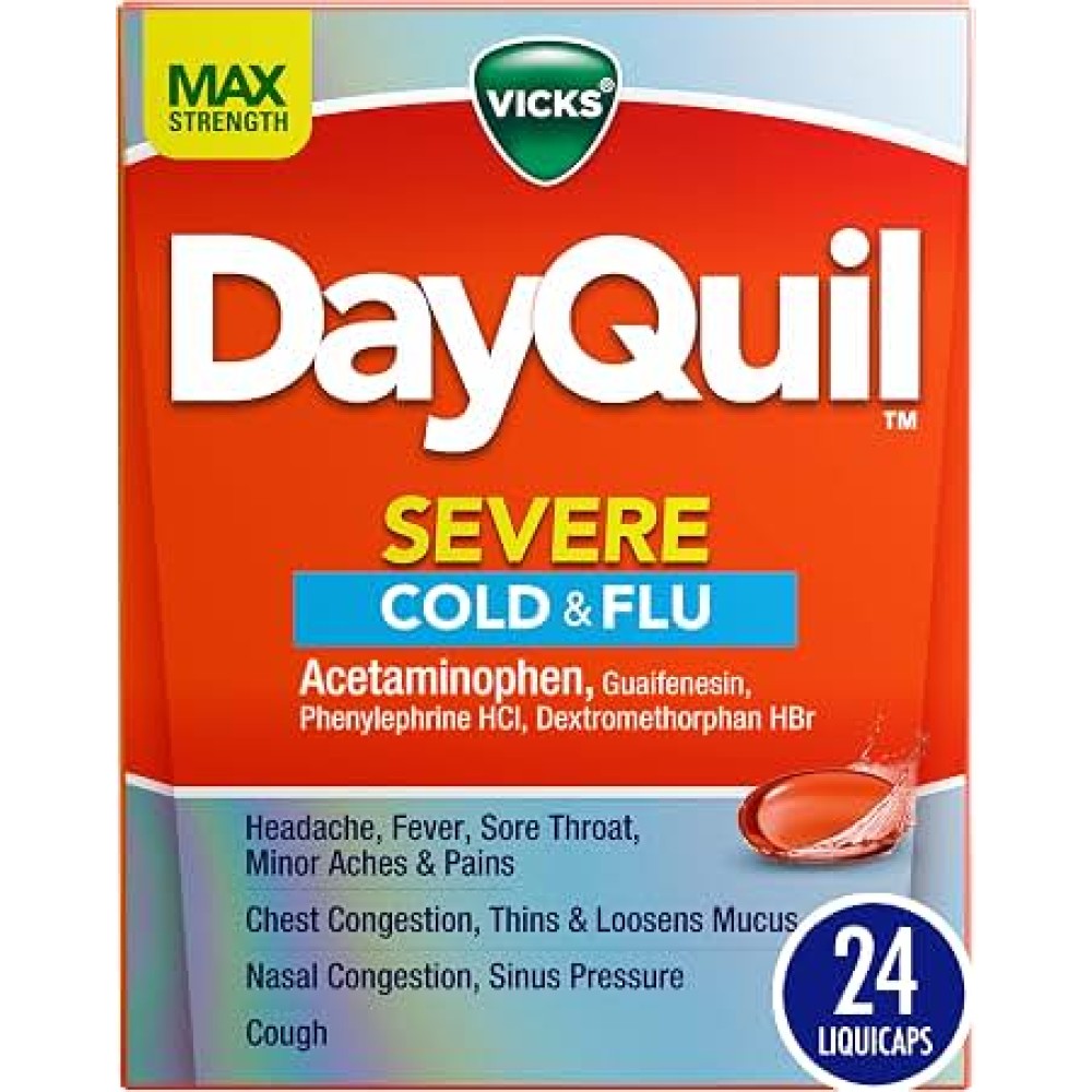 Vicks Dayquil Severe Cough Cold & Flu Liquicaps 24S