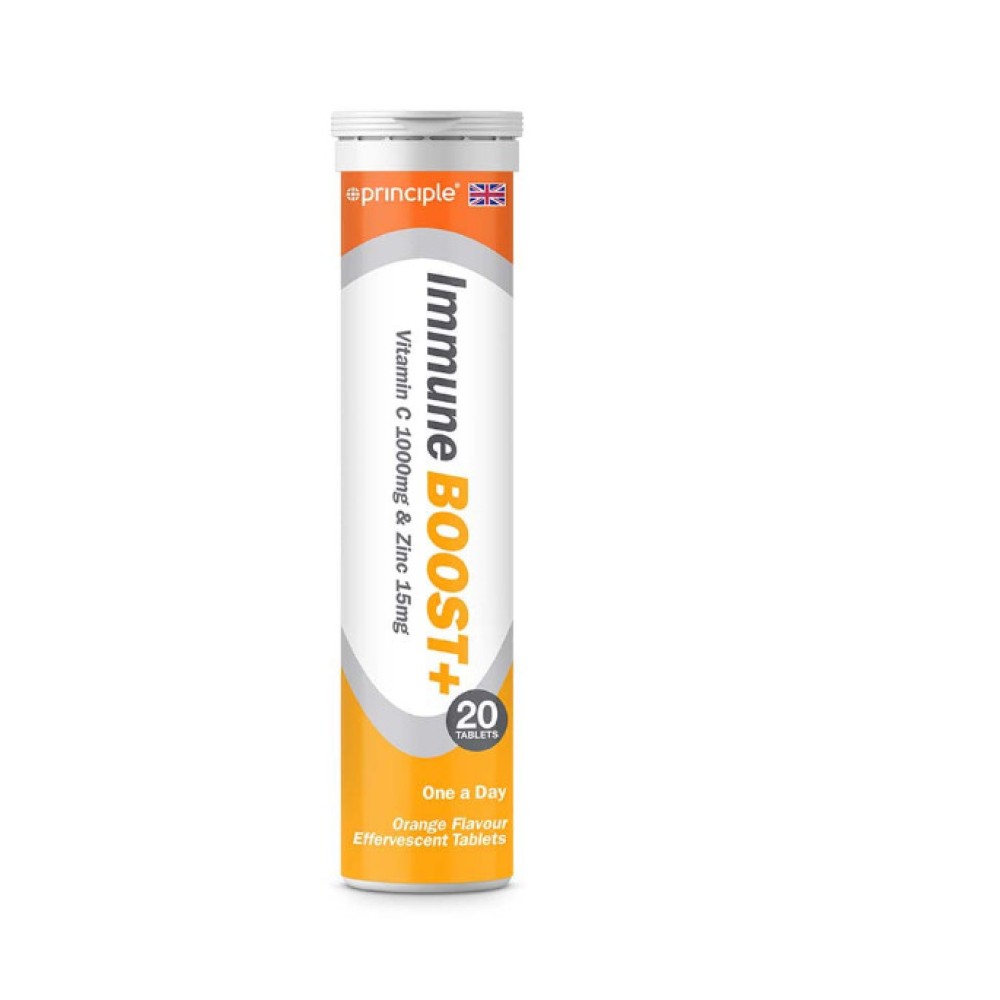 Principle Health Care Immune Boost Plus Vit C 1000mg + Zinc (Orange Flavour) Tabs – 20’s
