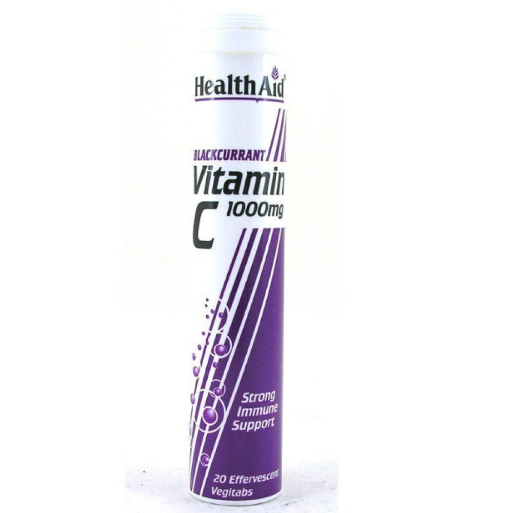 Health Aid Vitamin C EFF 1G Blackcurrant 20's