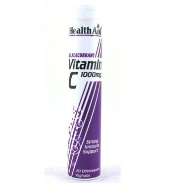 Health Aid Vitamin C EFF 1G Blackcurrant 20's