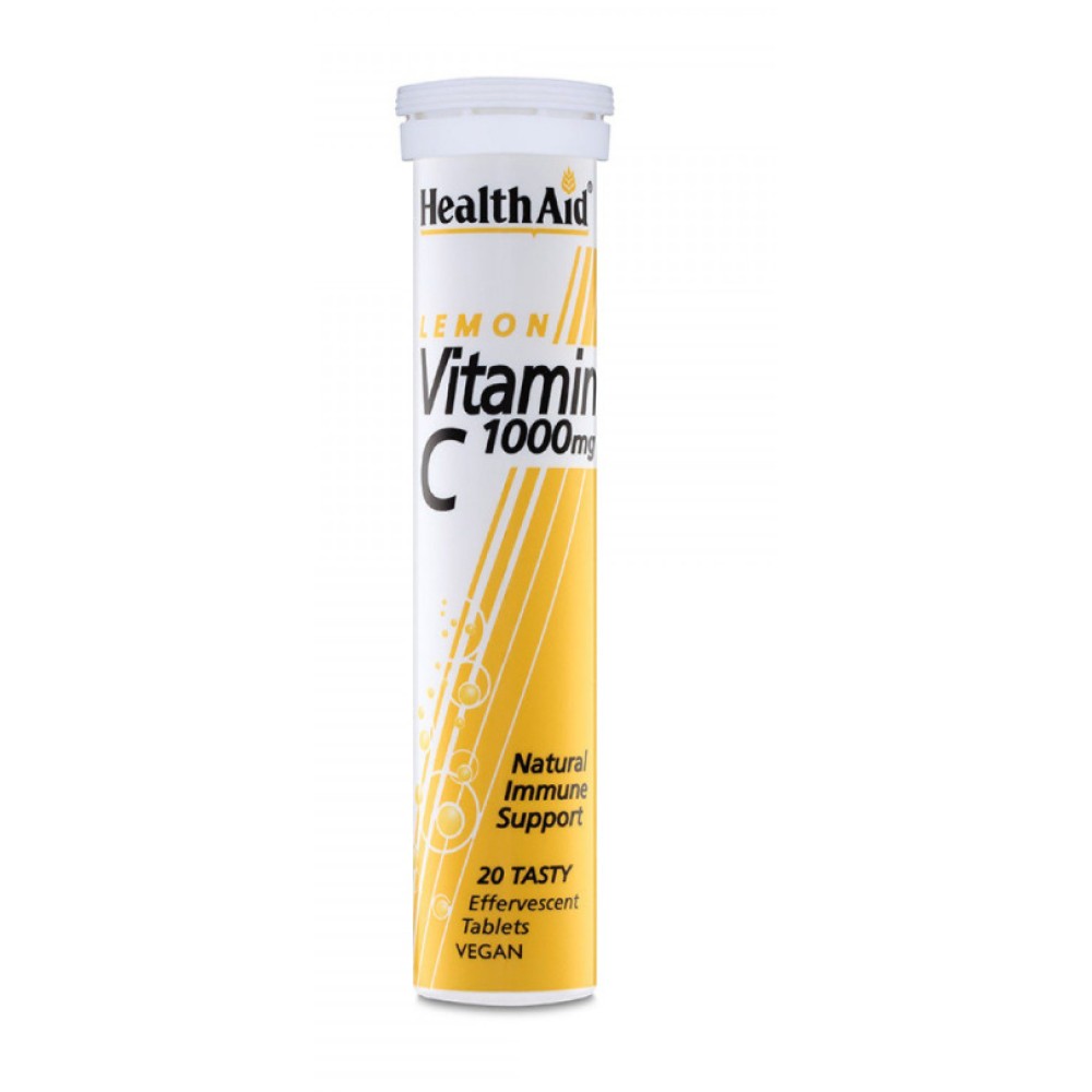 Health Aid Vitamin C EFF 1G Lemon 20's
