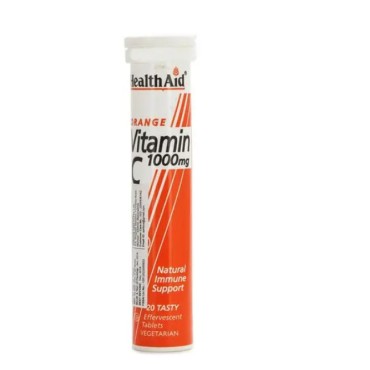 Health Aid Vitamin C (Orange) 1000 mg Effervescent Tablets 20’s