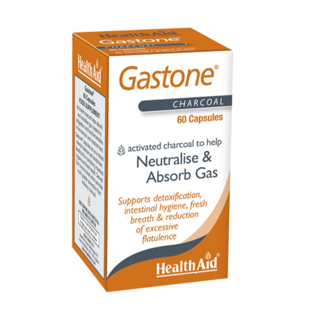 Health Aid Gastone Caps 60's (Charcoal)