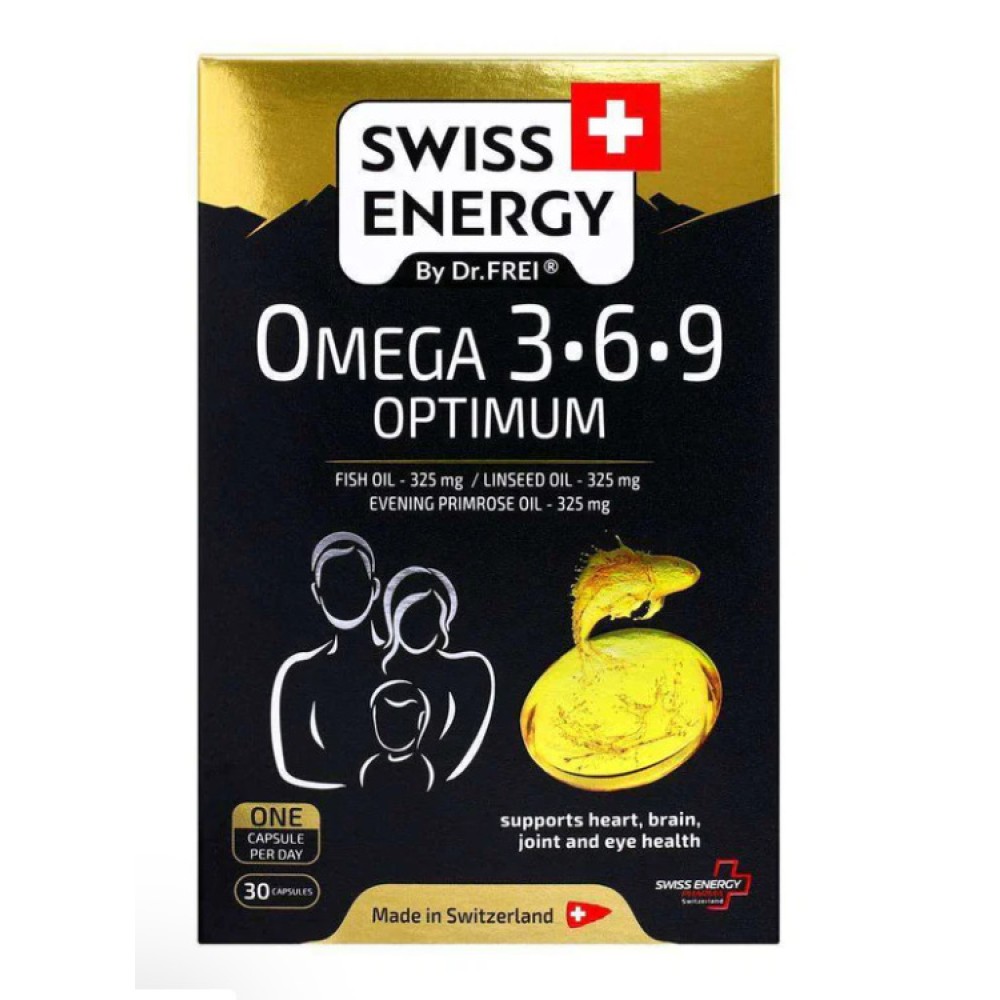 Swiss Energy, Omega-3-6-9 Optimum, balanced omega fatty acid complex, 30 capsules