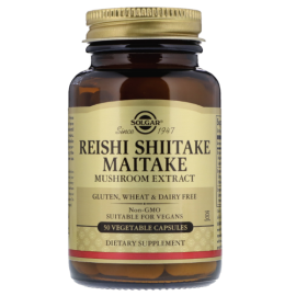 Solgar Reishi Shiitake Maitake Mushroom Extract Vegetable Capsules 50’s