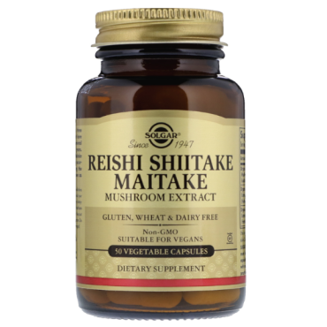 Solgar Reishi Shiitake Maitake Mushroom Extract Vegetable Capsules 50’s