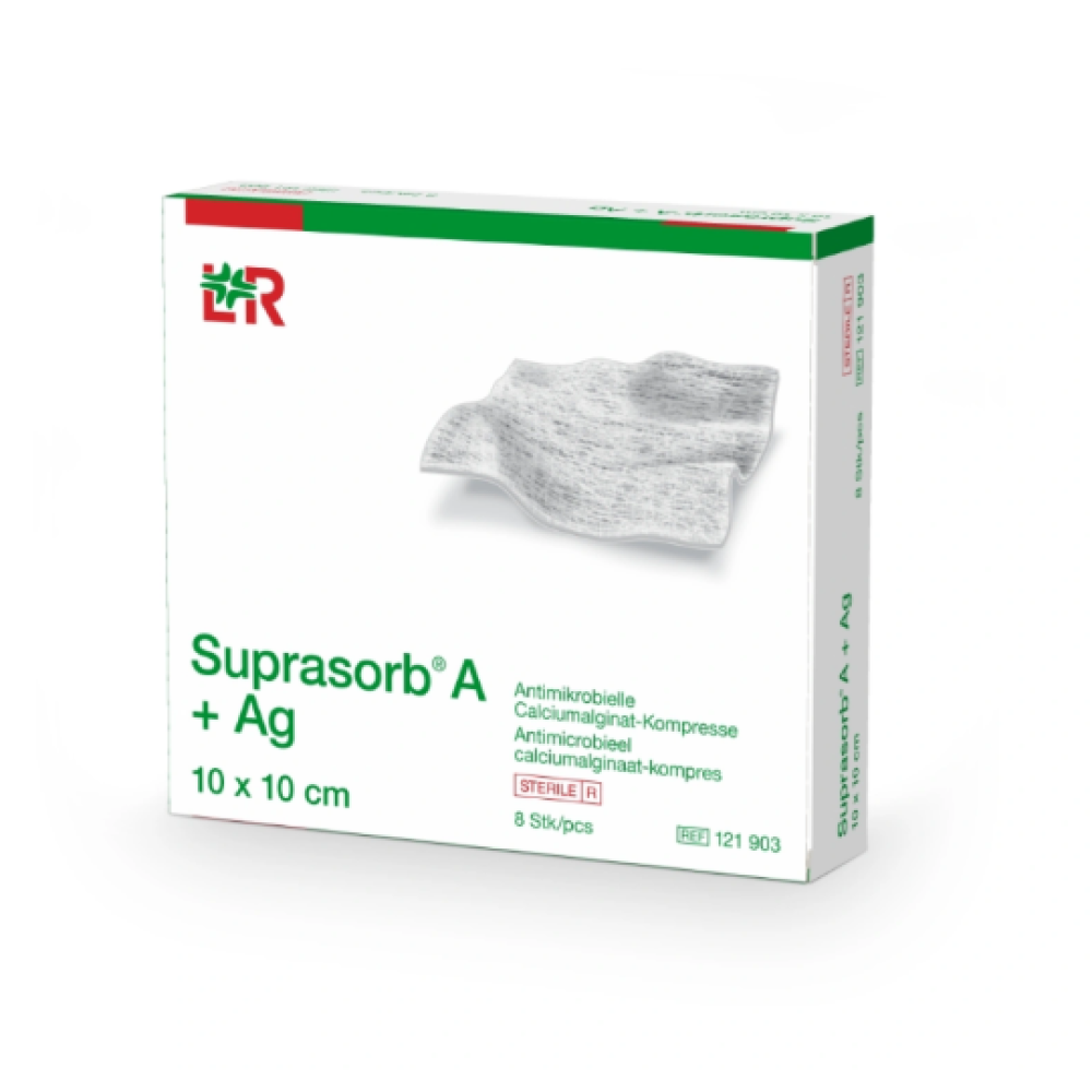 Lohmann & Rauscher Suprasob A+Ag Antimicrobial CA-ALG Dressing 10X10cm 10's