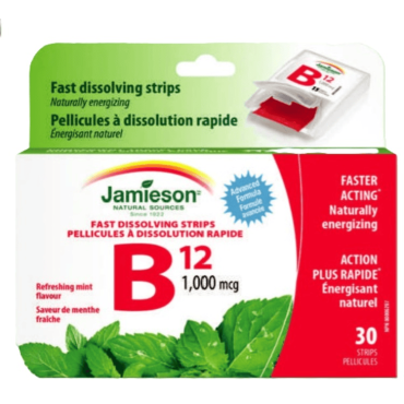 Jamieson B12 1000Mcg Fast Dissolving Strips 30`S
