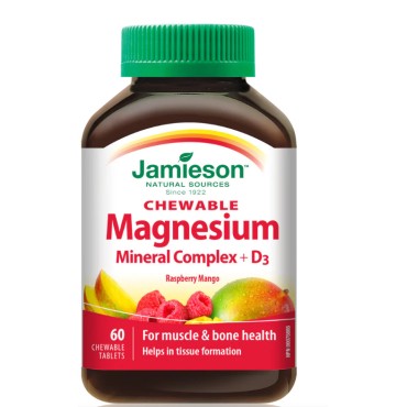 Jamieson Magnesium Mineral Complex+D3 Chewable Tablets 60`S