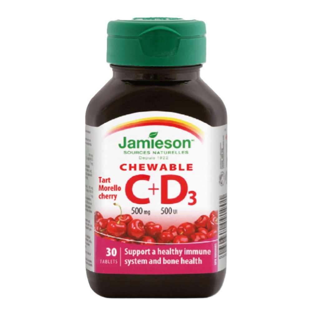 Jamieson Chewable C 500MG+ D3 500IU Tablets 30`S