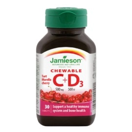 Jamieson Chewable C 500MG+ D3 500IU Tablets 30`S
