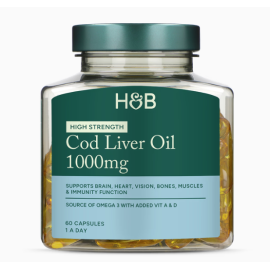 Holland & Barrett Cod Liver Oil 1000mg Softgel (SFG) Capsules 60s