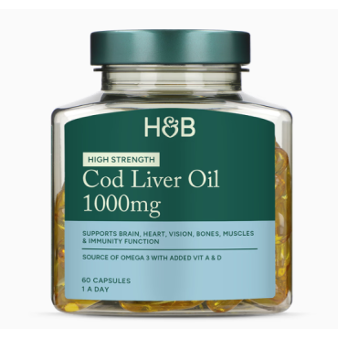 Holland & Barrett Cod Liver Oil 1000mg Softgel (SFG) Capsules 60s