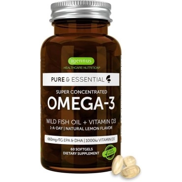 Igennus Ultra Pure Omega-3 Certified Wild Fish Oil & Vitamin D3 Softgels 60s