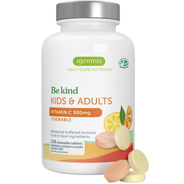 Igennus Healthcare Nutrition Be Kind Kids & Adults Vitamin C 500mg Chewable Tabs 120s