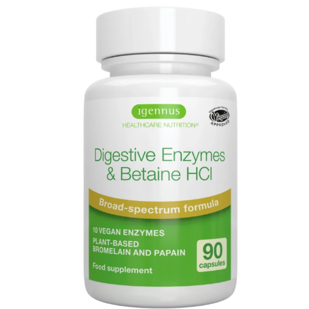 Igennus Healthcare Nutrition Digestive Enzymes & Betaine HCl 90s