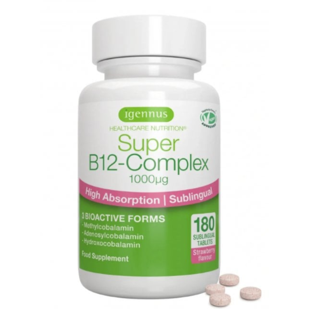 Igennus Super B12-Complex 1000mcg Sublingual Tabs 180s