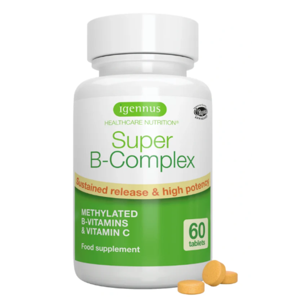 Igennus Super Vitamin B Complex with Vitamin C & Methylfolate Sustained Release 60 Tablets