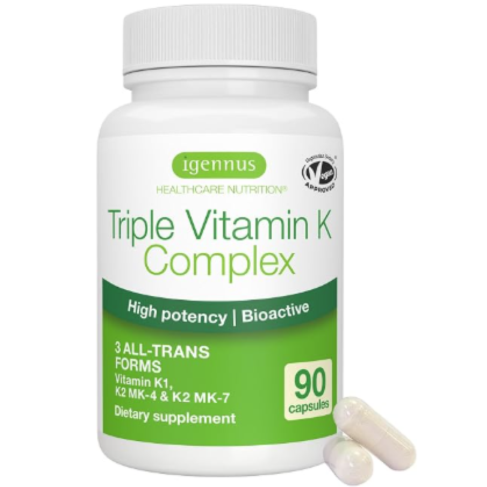 Igennus Full Spectrum Vitamin K Complex, K1 & K2 (MK-4 & MK-7) 90 Capsules