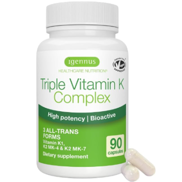 Igennus Full Spectrum Vitamin K Complex, K1 & K2 (MK-4 & MK-7) 90 Capsules
