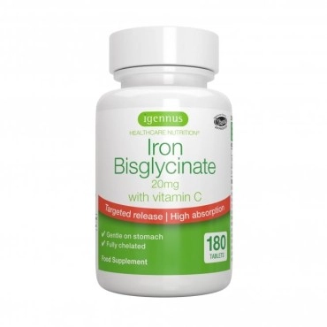 Igennus Healthcare Nutrition Iron Bisglycinate 20mg with Vitamin C Tablets 180s