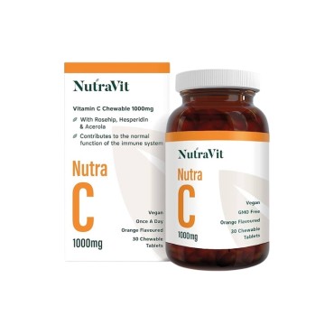 NutraVit Nutra Vitamin C 1000mcg Chewable Tabs 30's