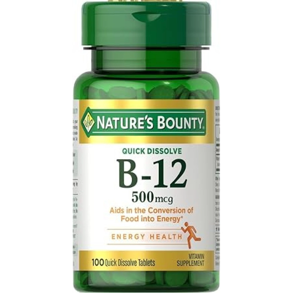 Nature's Bounty Vitamin B-12 500mcg Quick Dissolve Tablets 100s