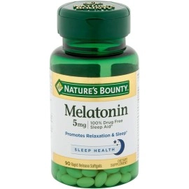 Nature's Bounty Melatonin 5mg Rapid Release Softgels 90s