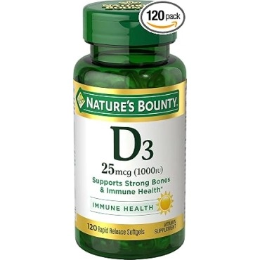 Nature's Bounty Vitamin D3 25mcg (1000 IU) Rapid Release Softgels 120s