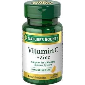 Nature's Bounty Vitamin C + Zinc Quick Dissolve Veg Tabs 60's