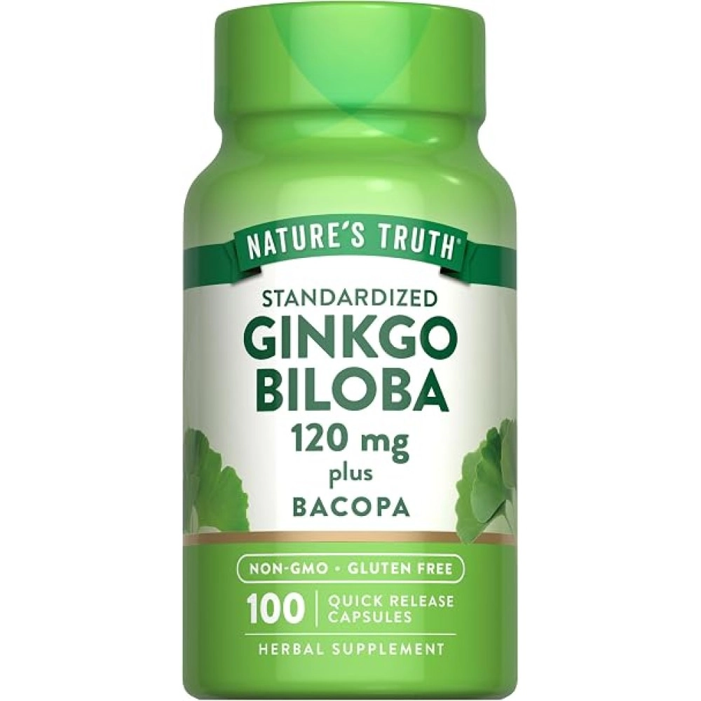 Nature's Truth Ginkgo Biloba 120mg plus Bacopa Quick Release Capsules 100s