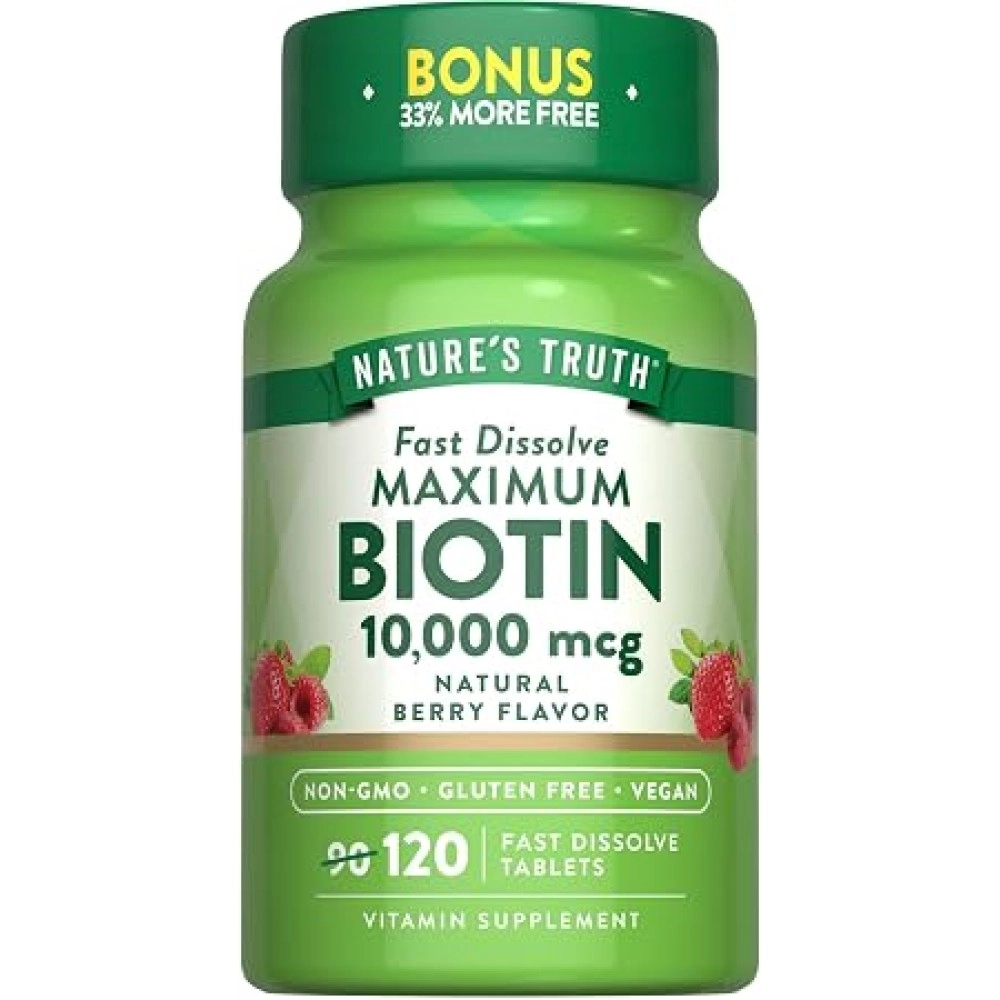 Nature's Truth Biotin 10,000 mcg Fast Dissolving Tablets 120s