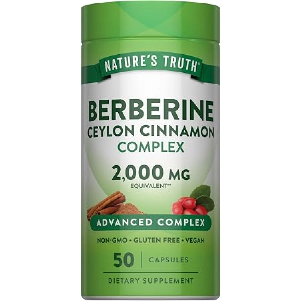 Nature's Truth Berberine with Ceylon Cinnamon Complex 2000mg 50s