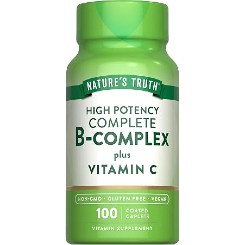 Nature's Truth B-Complex Plus Vitamin C Coated Vegan Caplets 100s