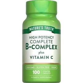 Nature's Truth B-Complex Plus Vitamin C Coated Vegan Caplets 100s