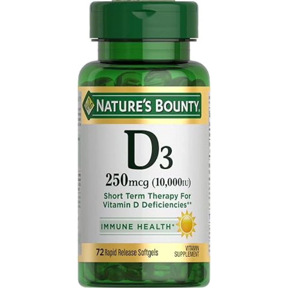 Nature's Bounty D3 250mcg (10,000 IU) Rapid Release Softgels 72s