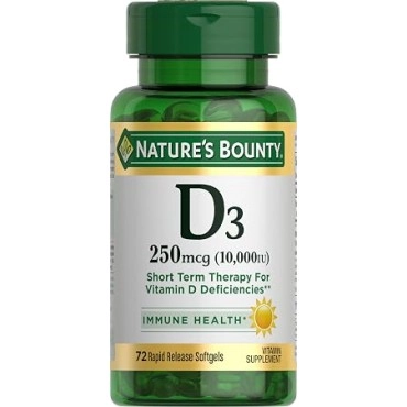 Nature's Bounty D3 250mcg (10,000 IU) Rapid Release Softgels 72s