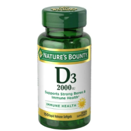 Nature's Bounty D3 50 mcg (2,000 IU) Rapid Release Softgels 150s