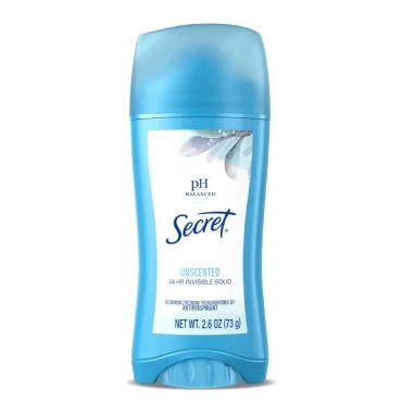 Secret Invisible Solid Antiperspirant and Deodorant Unscented 73g