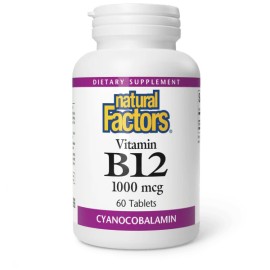 Natural Factor Vitamin B12 Cyanacobalamin 1000mcg Tablets 60's