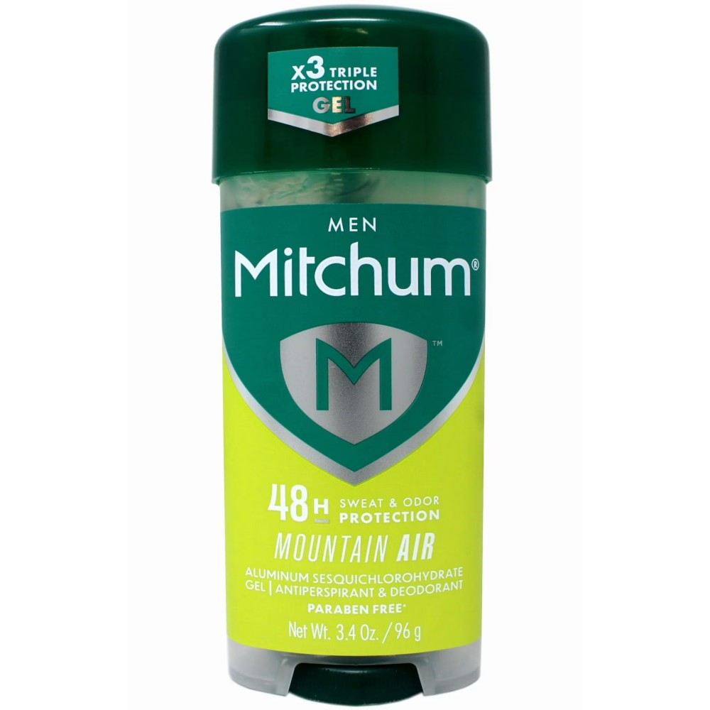 Mitchum Men’s Triple Odor Protection Antiperspirant & Deodorant Gel, Mountain Air, 48HR Protection, 3.4 oz/96G