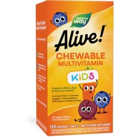Natures Way Alive Kids Multivitamin Orange & Berry Flavored Chewable Tablets 120's